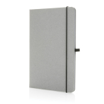 Libreta de piel reciclada A5 hojas a rayas Recycled Leather color gris claro