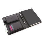 Portafolios sostenibles personalizados A5 RPET Water Impact color negro cuarta vista