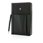 Set libreta con diversos compartimentos y bolígrafo Refillable color negro