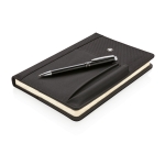 Set libreta con diversos compartimentos y bolígrafo Refillable color negro cuarta vista