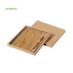 Set de libreta y bolígrafo de bambú A5 hojas a rayas Bamboo color natural octava vista