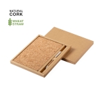 Bloc de notas y bolígrafo en corcho natural A5 hojas lisas Cork color natural octava vista