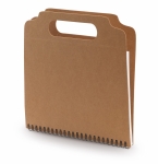 Bloc con hojas, notas adhesivas y bolígrafo de cartón reciclado Voyage color marrón segunda vista