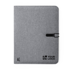 Portafolios corporativos reciclados 600D RPET A4 Mottled Grey vista principal