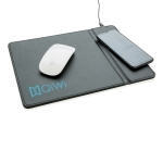 Mousepads personalizados con cargador inalámbrico Wireless color negro vista con logo