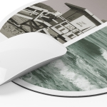 Alfombrilla de colores redonda de poliéster antideslizante Rond Colors color blanco cuarta vista