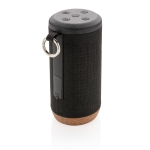 Altavoces promocionales con tela impermeable y base de corcho EcoCork color negro