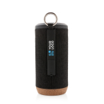 Altavoces promocionales con tela impermeable y base de corcho EcoCork color negro vista de impresión