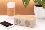 Altavoz eco de paja de trigo y corcho con cargador Wheat Straw color beige vista de ambiente