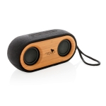 Altavoces de 10W con carcasa de materiales sostenibles WoodStock color madera vista con logo