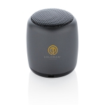 Altavoz Bluetooth Pocket color titanio vista con logo