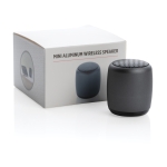 Altavoz Bluetooth Pocket color titanio vista con caja