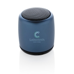 Altavoz Bluetooth Pocket color azul marino vista con logo