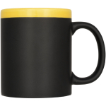 Taza pizarra Chalk 330ml color amarillo segunda vista frontal