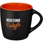Taza negra de cerámica con interior de color y 340ml Colormixt Black color naranja oscuro vista impresión tampografía