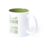 Taza blanca grabada a láser con color interior de 350ml Magic White color verde primera vista