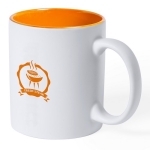 Taza blanca grabada a láser con color interior de 350ml Magic White color naranja