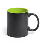 Tazas de cerámica negra para grabado láser con color 350ml Magic Black color verde claro primera vista