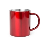 Tazas metálicas personalizadas brillantes de 280ml Metallic Colors color rojo