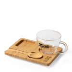 Set de taza de cristal con cuchara y base 180ml Speciality Coffee vista principal