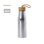 Botellas de acero personalizadas con tapón de bambú 600ml Stylish tercera vista
