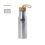 Botellas de acero personalizadas con tapón de bambú 600ml Stylish sexta vista