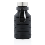 Bidón plegable de silicona antigoteo con mosquetón 550ml Travel color negro tercera vista