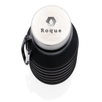 Bidón plegable de silicona antigoteo con mosquetón 550ml Travel color negro vista con logo