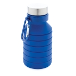Bidón plegable de silicona antigoteo con mosquetón 550ml Travel color azul