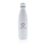 Botellas termo personalizadas de acero 500ml Lifestyle Premium color blanco vista con logo