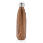 Elegante botella de acero con estampado madera 500ml Wood Print color madera oscura