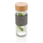 Botellas pequeñas de vidrio personalizadas 360ml Infuser Sleeve color transparente