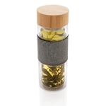 Botellas pequeñas de vidrio personalizadas 360ml Infuser Sleeve color transparente segunda vista