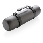 Termos corporativos de acero inoxidable con dos tazas 700ml Portable color gris oscuro sexta vista