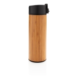 Taza termo elegante con exterior de bambú tapa antigoteo 450ml Wood color madera tercera vista