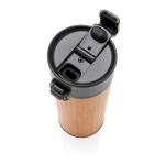 Taza termo elegante con exterior de bambú tapa antigoteo 450ml Wood color madera sexta vista