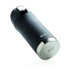 Termos impresos pequeños de acero inoxidable 300ml Swiss Peak Mini color negro quinta vista