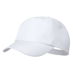 Gorra RPET con logotipo a todo color y cierre de velcro Recycle RPET color blanco primera vista