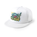 Gorra de poliéster con visera plana acolchada y redecilla trasera Surf color blanco tercera vista