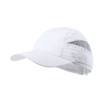 Gorra deportiva personalizada de 7 paneles con redecilla Sport color blanco primera vista