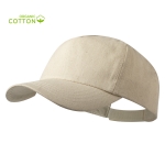 Gorra de algodón orgánico color crudo y cierre velcro Organic Cotton tercera vista
