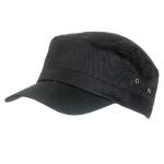 Gorra tipo militar personalizable de algodón peinado Militar color negro