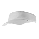 Visera de algodón con logotipo con cierre ajustable de velcro Sun color blanco
