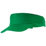 Visera de algodón con logotipo con cierre ajustable de velcro Sun color verde