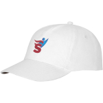 Gorras con logo y cierre de tela adherente, en algodón 175 g/m2 Héroe color blanco vista impresión transfer