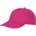 Gorras con logo y cierre de tela adherente, en algodón 175 g/m2 Héroe color rosa segunda vista frontal