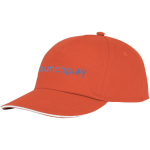 Gorra de algodón con línea blanca en la visera 175 g/m2 ClearLine Pro color naranja vista impresión transfer