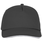 Gorra de algodón con línea blanca en la visera 175 g/m2 ClearLine Pro color gris oscuro segunda vista frontal