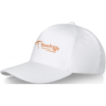 Gorras promocionales de algodón con hebilla 260 g/m2 Héroe Max color blanco vista impresión serigrafía