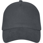 Gorras promocionales de algodón con hebilla 260 g/m2 Héroe Max color gris oscuro segunda vista frontal